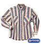 OUTDOOR PRODUCTS ストライプロールアップシャツ グレー系: