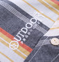 OUTDOOR PRODUCTS ストライプロールアップシャツ グレー系: フロント刺繍
