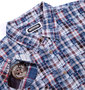 OUTDOOR PRODUCTS パッチワーク風シャツ ネイビー系: