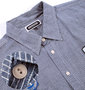 OUTDOOR PRODUCTS ワッペン付ロールアップシャツ ネイビー: