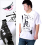 b-one-soul チェックシャツ+Tシャツ(半袖) ブラック×ホワイト: