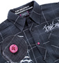 b-one-soul チェックシャツ+Tシャツ(半袖) ブラック×ホワイト: