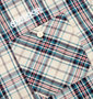 OUTDOOR PRODUCTS チェックシャツ(半袖) オフホワイト系: 胸ポケット