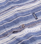 OUTDOOR PRODUCTS ロゴ刺繍ボーダー長袖シャツ ブルー系: 胸ポケット
