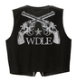 WILD LIFE ベスト+七分袖Tシャツ ブラック×ホワイト: ベストバックスタイル