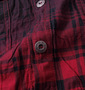 in the attic チェックグラデーション半袖シャツ レッド×ブラック: 生地拡大