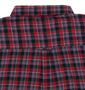 Free gate 起毛チェック×ニット長袖シャツ レッド系: バックセンタータック