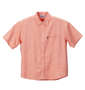 OUTDOOR PRODUCTS 綿麻シャンブレー半袖シャツ オレンジ: