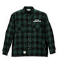 OUTDOOR PRODUCTS ブロックチェック長袖シャツジャケット グリーン: