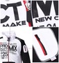PRODUCT MIX フード付ジャージジャケット ホワイト×ブラック: