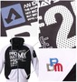 PRODUCT MIX フード付ジャージジャケット ブラック×ホワイト: