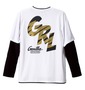 Gorilla フェイクレイヤードTシャツ ホワイト×ブラック: バックスタイル