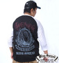 WING SPREAD 七分袖ラグランTシャツ ブラック×ホワイト
