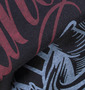 WING SPREAD 七分袖ラグランTシャツ ブラック×ホワイト: 生地拡大