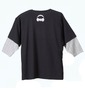 RIMASTER フェイク七分袖Tシャツ ブラック×モクグレー: バックスタイル