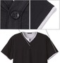 COLLINS ジップスタンド+Vヘンリー半袖 モクグレー×ブラック: