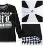 WILD LIFE フェイククルーネックTシャツ ブラック: