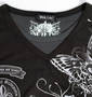 WILD LIFE フェイクVネックTシャツ ブラック: