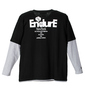 ENDURE フェイクレイヤード長袖Tシャツ ブラック×モクグレー: バックスタイル
