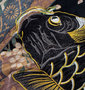 絡繰魂 鯉刺繍ポロシャツ(半袖) ブラック: バック刺繍