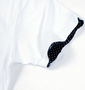 Pincponc ワッペン付2枚衿ポロシャツ(半袖) ホワイト: 袖口