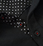 Pincponc ワッペン付2枚衿ポロシャツ(半袖) ブラック: フロントボタン