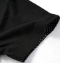 Pincponc ワッペン付2枚衿ポロシャツ(半袖) ブラック: 袖口