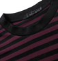 Mc.S.P ボーダー半袖Tシャツ ワイン×ブラック: