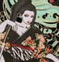 絡繰魂抜刀娘 穂乃花半袖ポロシャツ ブラック: バックプリント拡大