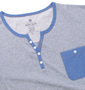 Free gate 袖ライン半袖YヘンリーTシャツ モクグレー: