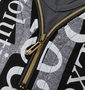WILD LIFE ジップ使いフェイク長袖VTシャツ ブラック×チャコール: