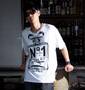 WILD LIFE 総柄切替カーディガン+半袖VTシャツ グレー系×ホワイト: