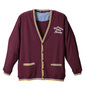 launching pad ミニ裏毛Vカーディガン パープル: