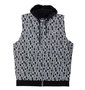 WILD LIFE 総柄パーカーベスト+長袖VTシャツ ホワイト×ブラック: