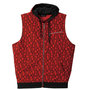 WILD LIFE 総柄パーカーベスト+長袖VTシャツ ブラック×レッド: