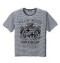 WILD LIFE カーディガン+ボーダー半袖Tシャツ チャコール杢: