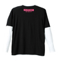 UITTG フェイクレイヤード長袖Tシャツ ブラック: バックスタイル