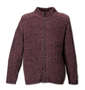 COLLINS モールスタンド衿フルジップセーター ワイン杢: