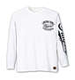 FLAGSTAFF 刺繍&プリント長袖Tシャツ ホワイト: