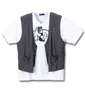 WILD LIFE ジレベスト+半袖VTシャツ チャコール杢×ホワイト: