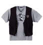 WILD LIFE ジレベスト+半袖VTシャツ ブラック×モクグレー: フロントスタイル