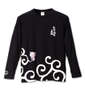 豊天 唐草美豚長袖Tシャツ ブラック: