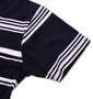 Beno ランダムボーダー半袖VTシャツ ネイビー×オフホワイト: 袖口
