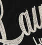 SHELTY チェーン刺繍+プリント半袖Tシャツ ブラック: チェーン刺繍