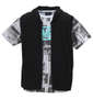 BEAUMERE ノースリーブパーカー+総柄裾ラウンド半袖Tシャツ ブラック×チャコール:
