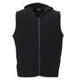 BEAUMERE ノースリーブパーカー+総柄裾ラウンド半袖Tシャツ ブラック×ブルー: ノースリーブパーカー