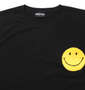 SMILEY FACE サガラ刺繍半袖Tシャツ ブラック: