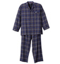 LYLE&SCOTT BLACK LABEL ツイル起毛チェック長袖パジャマ グレー系: