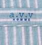a.v.v HOMME パナマサッカーストライプ長袖パジャマ グリーン: 胸ポケット刺繍拡大