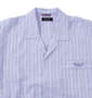 a.v.v HOMME パナマサッカーストライプ長袖パジャマ ブルー: